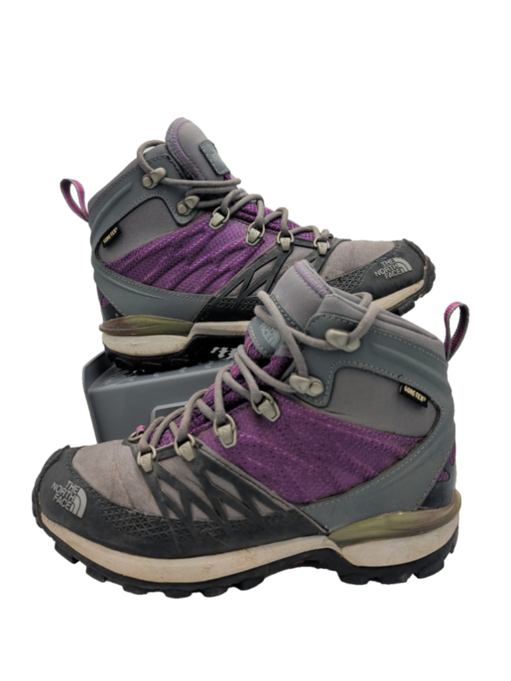 The North Face Iceflare Mid GTX Waterproof Hiking Boots Womens 7 Gray & Purple